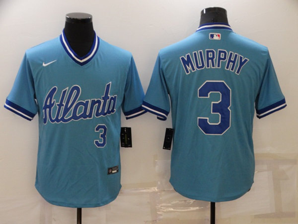 Men's Atlanta Braves #3 Dale Murphy Blue Stitched Baseball Jersey